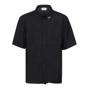 Zwarte Cupro korte mouw shirt Family First , Black , Heren