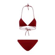 Geribbelde Bikini Strandkleding van Polyamide Lido , Red , Dames
