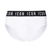 Witte Logo Briefs Dsquared2 , White , Heren