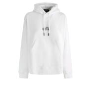 Logo Bedrukte Trekkoord Hoodie Sweatshirt Dsquared2 , White , Heren