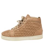 Pre-owned Leather sneakers Christian Louboutin Pre-owned , Beige , Dam...