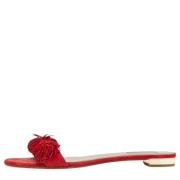 Pre-owned Suede sandals Aquazzura Pre-owned , Red , Dames