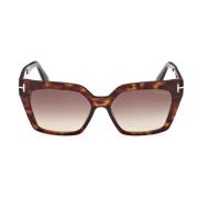 Cat-Eye Zonnebril Bruin Verlooplens Tom Ford , Brown , Unisex