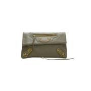 Pre-owned Leather clutches Balenciaga Vintage , Green , Dames