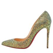 Pre-owned Fabric heels Christian Louboutin Pre-owned , Yellow , Dames