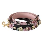 Roze Bloemen Leren Stud Acry Schouderband Dolce & Gabbana , Pink , Dam...