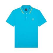 Piqué Polo Shirt met Fluo Detail Paul & Shark , Blue , Heren