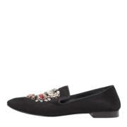 Pre-owned Suede flats Giuseppe Zanotti Pre-owned , Black , Dames