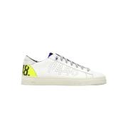 Witte fluorescerende detail sneakers P448 , White , Heren