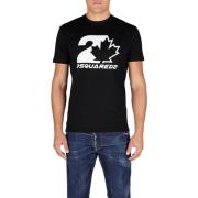 Zwarte Katoenen Trevol2 T-Shirt Dsquared2 , Black , Heren