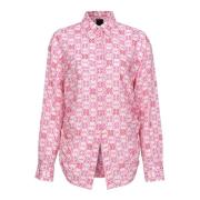 Muslin shirt met Monogram en borduursel Pinko , Pink , Dames