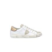 Witte & Beige Lage Top Sneakers Philippe Model , White , Dames