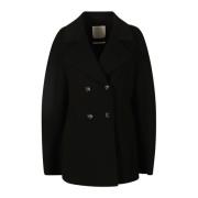 Cashmere Blend Wrap Coat Sportmax , Black , Dames