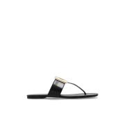 Georgia flip-flops in leer Tory Burch , Black , Dames