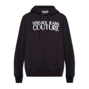 Katoenen hoodie Versace Jeans Couture , Black , Heren