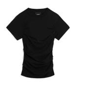 Ria Gathered T-Shirt Axel Arigato , Black , Dames