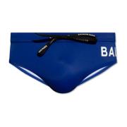 Zwembroek met logo Balmain , Blue , Heren