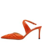 Pre-owned Leather heels Jimmy Choo Pre-owned , Orange , Dames