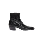 Pre-owned Leather boots Yves Saint Laurent Vintage , Black , Heren