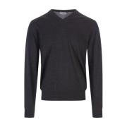 V-neck Knitwear Fedeli , Gray , Heren