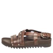 Pre-owned Leather sandals Salvatore Ferragamo Pre-owned , Brown , Dame...