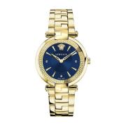 Blauw Stalen Dameskwarts Horloge Versace , Yellow , Dames