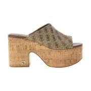 Beige/bruine synthetische sandalen voor dames Guess , Multicolor , Dam...