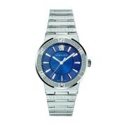 Blauw Stalen Quartz Horloge Versace , Gray , Heren