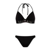 Bikini met logo Balmain , Black , Dames