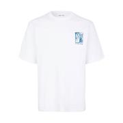 Gedrukte Oversized Korte Mouw T-shirt Samsøe Samsøe , White , Heren