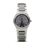 Elegant Stalen Quartz Dameshorloge Bering , Gray , Dames