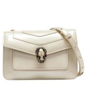 Pre-owned Leather shoulder-bags Bvlgari Vintage , White , Dames