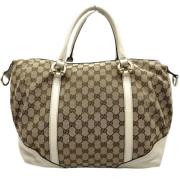 Pre-owned Canvas travel-bags Gucci Vintage , Beige , Dames