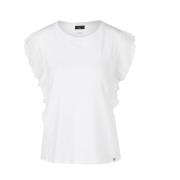 Witte T-shirt met Ruches Mouwen Marc Cain , White , Dames