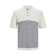 Gestreepte Gebreide Polo Shirt Cloud Dancer/Navy Blazer Jack & Jones ,...