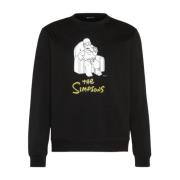 Zwarte Homer Simpson Sweatshirt Antony Morato , Black , Heren
