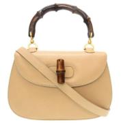 Pre-owned Leather gucci-bags Gucci Vintage , Beige , Dames