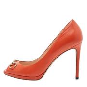 Pre-owned Leather heels Gucci Vintage , Orange , Dames