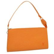Pre-owned Leather handbags Louis Vuitton Vintage , Orange , Dames