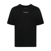 Sportieve Zwarte T-shirt met Logo Print Calvin Klein , Black , Heren
