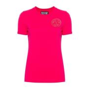 Roze Logo T-Shirt Versace Jeans Couture , Pink , Dames
