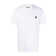 Wit Star Logo T-shirt Golden Goose , White , Heren