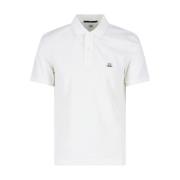 Wit Logo Polo Shirt C.p. Company , White , Heren