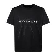 Zwart Reflecterend Bliksem Patroon T-shirt Givenchy , Black , Heren