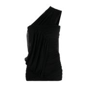 Zwarte One-Shoulder Blouse Rick Owens , Black , Dames