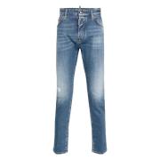 Helder Blauwe Jeans Dsquared2 , Blue , Heren