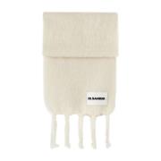 Witte Wollen Sjaal met Logopatch Jil Sander , White , Heren