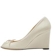 Pre-owned Leather heels Gucci Vintage , White , Dames