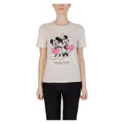 Mickey Valentine T-Shirt Collectie Only , Beige , Dames