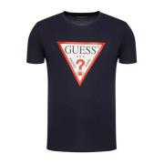 Korte Mouw T-Shirt Guess , Blue , Heren